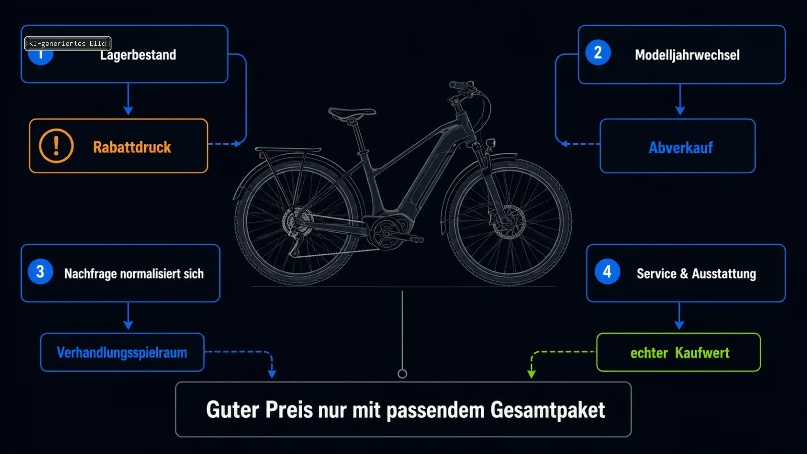 Ursache-Wirkungs-Schaubild zu Rabattdruck und E-Bike-Kaufentscheidung 2026